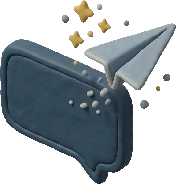 Chat bubble with a paper plane